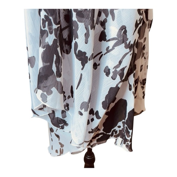 INC International Concepts WHITE BLACK BLOUSE TOP FLORAL SZ 6 - Picture 7 of 11